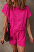 Edgy Casual Mineral Wash Short Sleeve Drawstring Cutout Back Romper